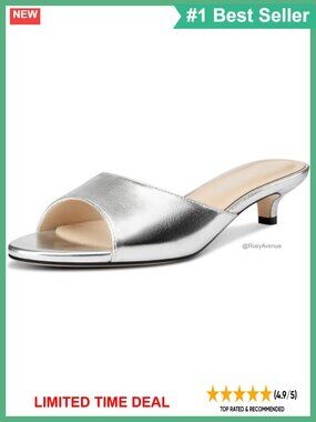 Women's Low Kitten Heel Open Toe Slingback Sandals 1.4 Inch Mules